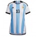 Argentiina Lionel Messi #10 Kopio Koti Pelipaita Naisten MM-kisat 2022 Lyhyet Hihat